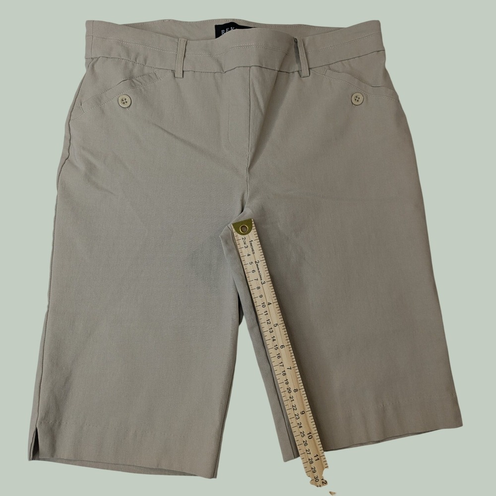 Rekucci Bermuda Shorts 12 Khaki Stretch Pull On Office Minimalist Summer Capsule